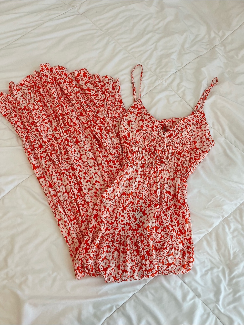 Floral maxi dress open tie back